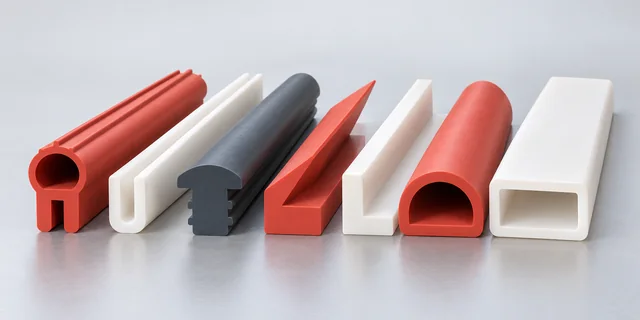 Silikon profil / kapak contası kesit ve renk örnekleri.